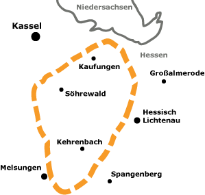 Ungefähres Streifgebiet von M2. (Stand: November 2010)